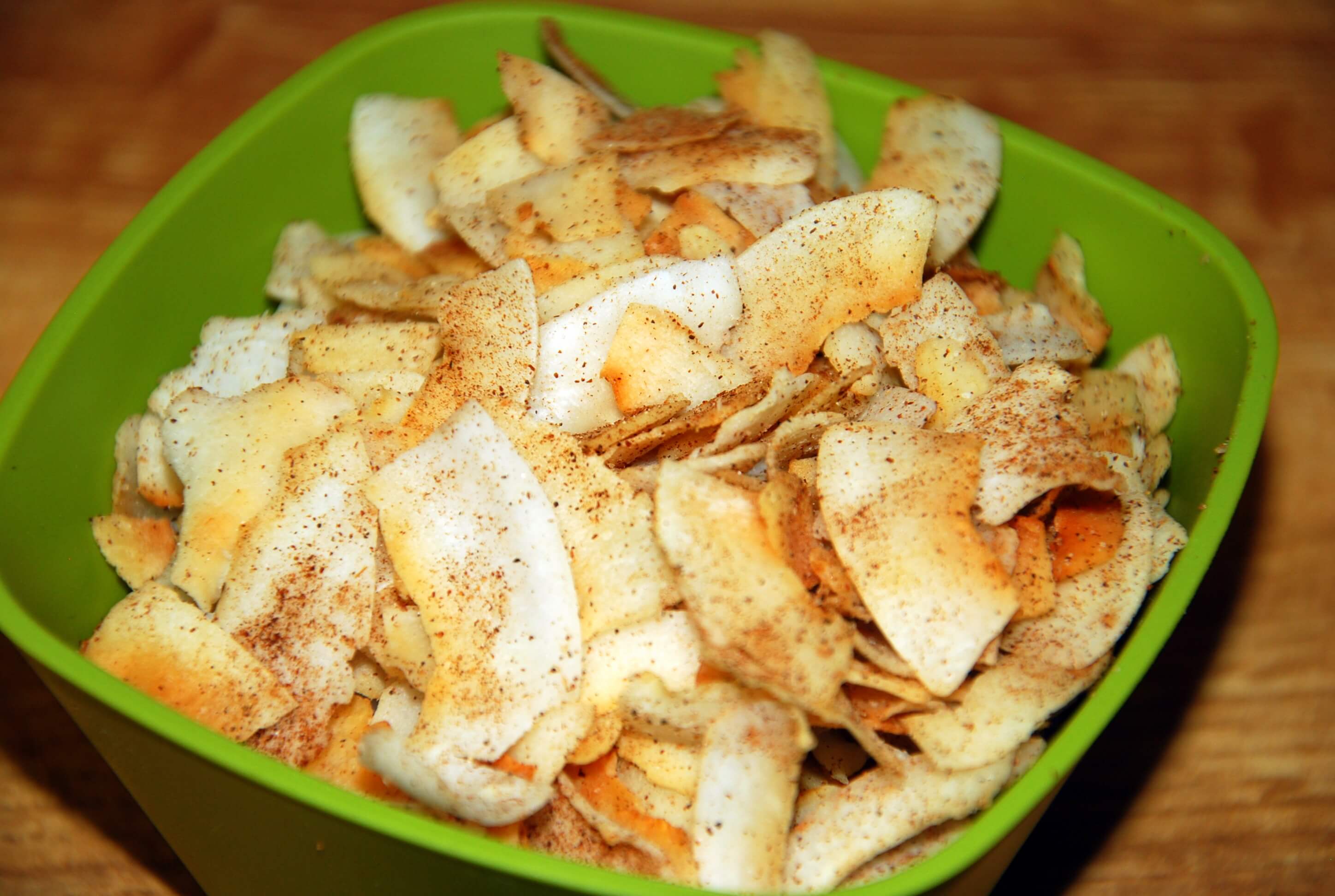 Caramelized Coconut Chips (a.k.a. Salty Cinnamon Goodness)