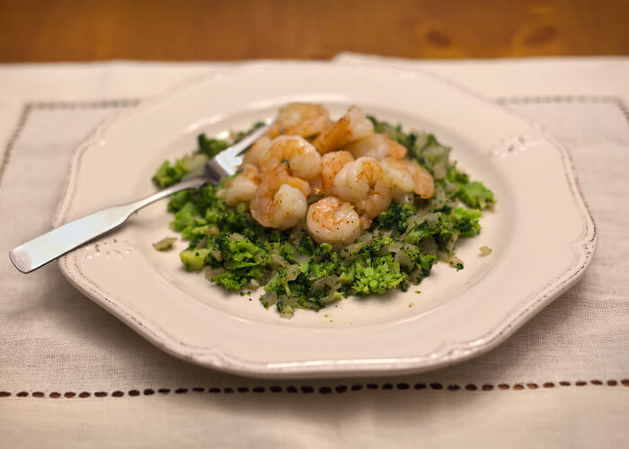 Honey Shrimp with Broccoli Pilaf (Paleo, GF)