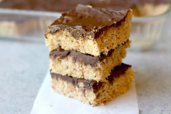 Peanut Butter Chocolate Rice Crispy Treats - these are gluten free and amazing!